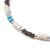 Summer Beach Synthetic Turquoise & Natural Coconut Round Heishi Beaded Necklaces NJEW-JN05211-3