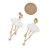 Acrylic Cloud with Moon Dangle Stud Earrings EJEW-JE06843-3