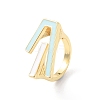 Rack Plating Brass Enamel Cuff Ring for Women RJEW-F143-03G-1