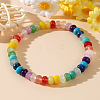 Bohemian Rainbow Mixed Gemstone Rondelle Beaded Stretch Bracelets for Women AG7128-2