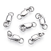 Rhodium Plated 925 Sterling Silver Lobster Claw Clasps STER-T004-84P-3