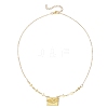 Brass Bag Locket Pendant Cross Link Chain Necklaces for Women NJEW-JN05838-4
