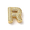 Brass Micro Pave Clear Cubic Zirconia Charms ZIRC-C009-01G-R-1