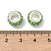 Polymer Clay Rhinestone European Large Hole Beads with Silver Color Plated Brass Cores FPDL-R002-11-4