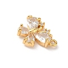 Brass Micro Pave Clear Cubic Zirconia Charms KK-D504-22A-G-2