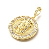 Brass Brass Micro Pave Cubic Zirconia Pendants KK-Q066-31G-2