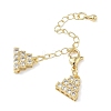 Brass Micro Pave Clear Cubic Zirconia Chain Extender KK-Z143-10G-2