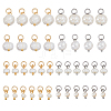 40Pcs 4 Styles Natural Cultured Freshwater Pearl Rice Charms PALLOY-GA00038-1