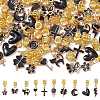 50Pcs 10 Styles Alloy Black Enamel European Dangle Charms PALLOY-CJ0002-79-1