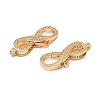 Brass Micro Pave Clear Cubic Zirconia Lobster Claw Clasps KK-S350-01G-2