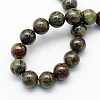 Round Natural Dragon Blood Jasper Beads Strands X-G-S173-6mm-2