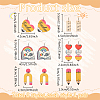6 Pairs 6 Styles Teachers' Day Wood Dangle Earrings with Iron Pins EJEW-AN0004-85-2