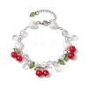 304 Stainless Steel Acrylic Charm Bracelets for Women BJEW-JB11583-2