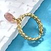 Brass Curb Chain Cuff Rings for Women RJEW-Z085-03G-04-3