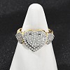 Brass Micro Pave Cubic Zirconia Open Cuff Ring for Women RJEW-F177-03GP-04-3