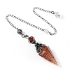 Natural Carnelian & Resin Hexagonal Pointed Dowsing Pendulums PW-WG7D05E-10-1