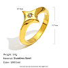 316L Surgical Stainless Steel with Clear Cubic Zirconia Finger Rings WGD89A7-02-2