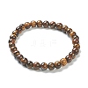 Natural Tiger Eye Beaded Stretch Bracelets X-BJEW-D446-B-32-2