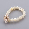 Spiral Shell and Shell Stretch Finger Rings RJEW-JR002231-06-3
