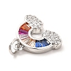 Rack Plating Brass Cubic Zirconia Charm KK-K270-01P-4