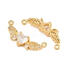 Brass Micro Pave Clear Cubic Zirconia Connector Charms CU-CBA2E4B-02G-2