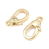 Brass Micro Pave Clear Cubic Zirconia Swivel Lobster Claw Clasps KK-P353-01G-2