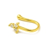 Clear Cubic Zirconia Flower Clip on Nose Rings LS-AJEW-F059-02G-3