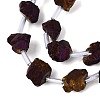 Electroplate Raw Rough Natural Amethyst Beads Strands G-Q610-06B-4