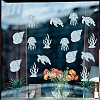16Pcs 4 Styles Waterproof Plastic Colored Laser Stained Window Film Static Stickers DIY-WH0314-143-6