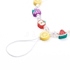 Polymer Clay Fruit Beaded Mobile Straps HJEW-JM00413-01-2