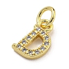 Initial Letter Brass with Cubic Zirconia Charms KK-Q814-26D-G-2