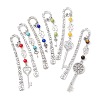 Mother's Day Key & Infinity Love Heart Pendant Bookmark with Gemstone AJEW-JK00259-1
