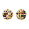 Rack Plating Brass Cubic Zirconia Beads ZIRC-S001-8mm-C02-2