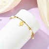 304 Stainless Steel & Electroplated Glass Natural Cultured Freshwater Pearl Charm Bracelets BJEW-JB13978-2