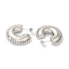 Rack Plating Brass Donut Stud Earrings EJEW-D073-06P-2