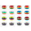 Beadthoven 90pcs 6 colors Opaque Stripe Resin European Beads RESI-BT0001-22-22