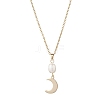 3Pcs 3 Styles Natural Cultured Freshwater Pearl & 304 Stainless Steel & Brass Moon Star Sun Pendant 304 Stainless Steel Cable Chain Necklaces for Women NJEW-JN05364-4