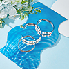 Unicraftale 3Pcs Egg Shaped 201 Stainless Steel Grooved Hinged Bangles STAS-UN0048-68-4