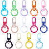 14Pcs 14 Colors Spray Painted Zinc Alloy Keychain Clasps FIND-SC0022-50-1