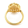 Oval with Saint Rack Plating Brass Adjustable Rings for Women RJEW-I105-03G-01-3