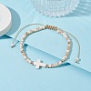Cross Synthetic Turquoise & Glass Braided Bead Bracelets BJEW-JB09876-4