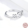Adjustable 925 Sterling Silver Cuff Rings RJEW-FF0013-01P-4