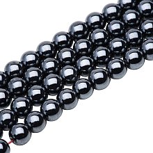 Round Non-magnetic Synthetic Hematite Beads Strands G-PH0012-6mm