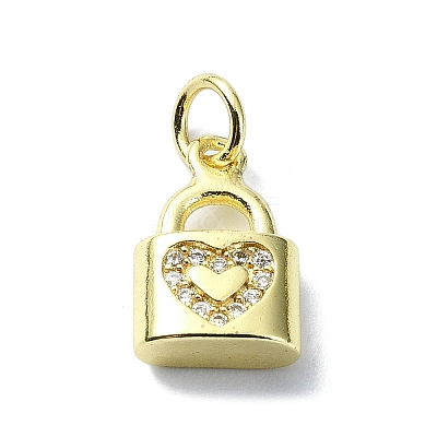 Brass Micro Pave Claer Cubic Zirconia Charms KK-H475-50G-09-1