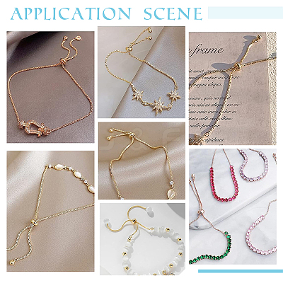 16Pcs 4 Colors Rack Plating Brass Chain Bracelet Making KK-HY0001-80-1
