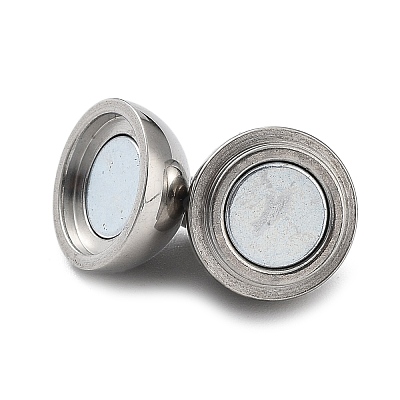 Tarnish Resistant 304 Stainless Steel Magnetic Clasps with Loops STAS-E006-52-01-1
