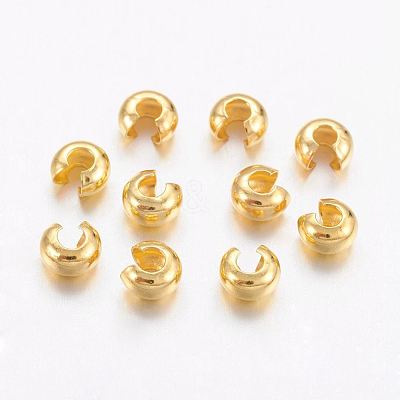 Brass Crimp Beads Covers KK-H289-NFG-NF-1