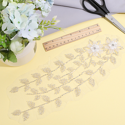 3D Flower Pattern Rayon & Polyester Sew on Appliques DIY-WH0308-361-1
