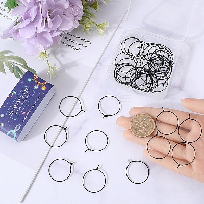 50Pcs 304 Stainless Steel Hoop Earring Findings STAS-SC0007-29-1