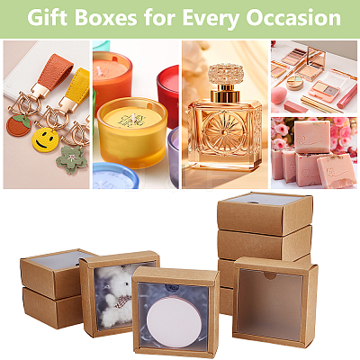 Foldable Square Paper Storage Gift Boxes CON-WH0110-42C-03-1
